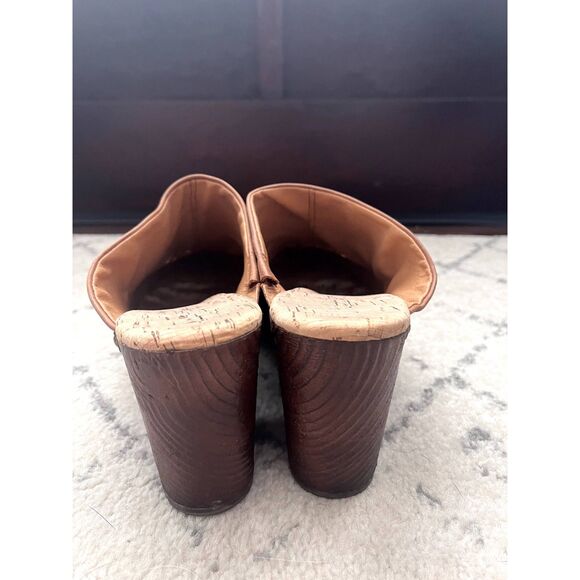 Womens Korks Brandi Clogs Brown Leather Platform Mules Slip On Size 10 M - Picture 4 of 7